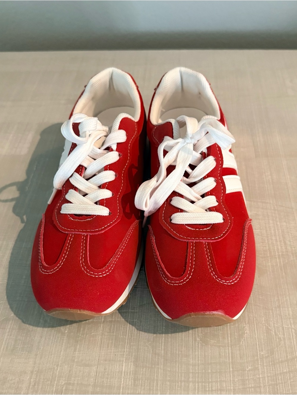Red Athletic Sneakers with White Accents